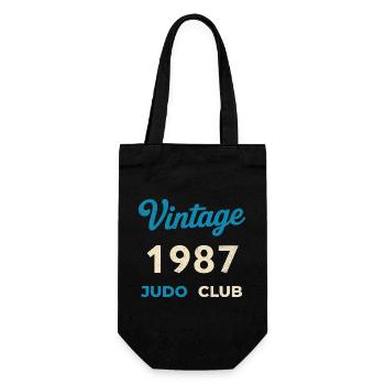 Vintage 1987 Judo Club Retro Geburtsjahr Geschenk - Geschenkbeutel für Flaschen - Schwarz - Vorne