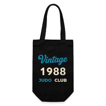 Vintage 1988 Judo Club Retro Geburtsjahr Geschenk - Geschenkbeutel für Flaschen - Schwarz - Vorne