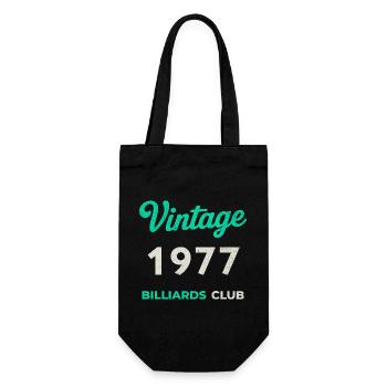 Vintage 1977 – Billiards Club Retro Geburtsjahr - Geschenkbeutel für Flaschen - Schwarz - Vorne
