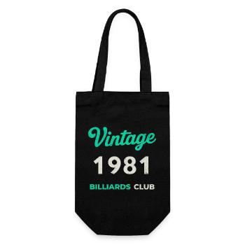 Vintage 1981 – Billiards Club Retro Geburtsjahr - Geschenkbeutel für Flaschen - Schwarz - Vorne