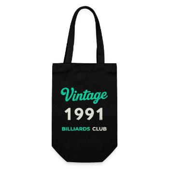 Vintage 1991 – Billiards Club Retro Geburtsjahr - Geschenkbeutel für Flaschen - Schwarz - Vorne