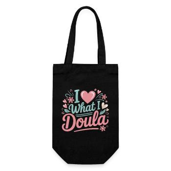 I Love What I Do Doula - Geschenkbeutel für Flaschen - Schwarz - Vorne