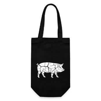 Schwein Mosaik Splitter Kunst Vektor - Geschenkbeutel für Flaschen - Schwarz - Vorne