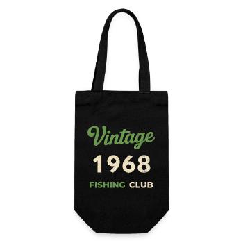 Vintage 1968 – Fishing Club Retro Birth Year - Gift Bag for Bottles - black - Front