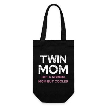 Zwillingsmama – cooler als normale Mama - Geschenkbeutel für Flaschen - Schwarz - Vorne