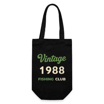 Vintage 1988 – Fishing Club Retro Birth Year - Gift Bag for Bottles - black - Front