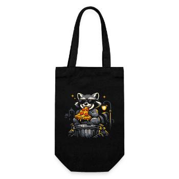 Cute Raccoon Pizza Funny Wild Animals - Gift Bag for Bottles - black - Front