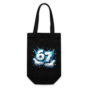 67 Six Seven Meme Funny Gift Teen - Gift Bag for Bottles - black - Front