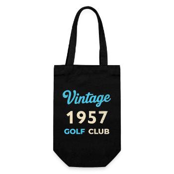 Vintage 1957 Golf Club Retro Geburtsjahr Geschenk - Geschenkbeutel für Flaschen - Schwarz - Vorne