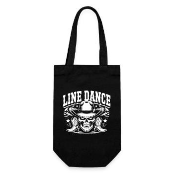 Line Dance Skull Cowboy - Gift Bag for Bottles - black - Front