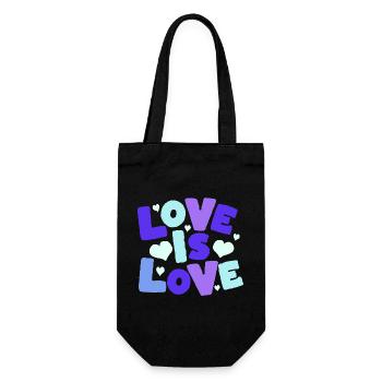 Love is Love Pastel Hearts - Geschenkbeutel für Flaschen - Schwarz - Vorne