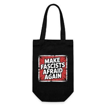 Make Fascist afraid again - Antifascist Merch - Gift Bag for Bottles - black - Front