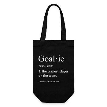 Torwart-Definition – Verrückster Spieler im Team - Geschenkbeutel für Flaschen - Schwarz - Vorne