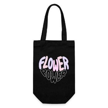 Pastel Flower Power Retro - Gift Bag for Bottles - black - Front