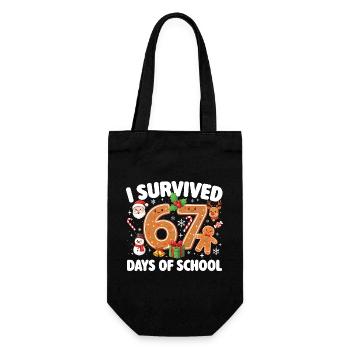 67 Days Survived Funny Student School Meme - Gift Bag for Bottles - black - Front