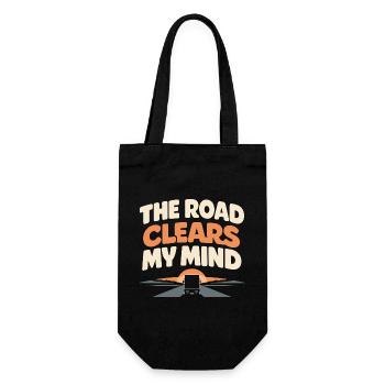 Trucking Therapy Road is my therapy trucker - Gift Bag for Bottles - black - Front