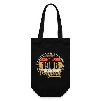 1986 Birthday Gift 1986 Original 1986 - Gift Bag for Bottles - black - Front
