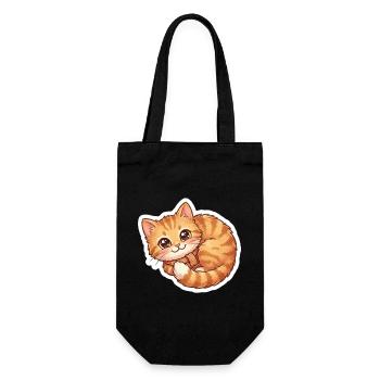 Gemütlicher orangefarbener Katzenschal - Geschenkbeutel für Flaschen - Schwarz - Vorne