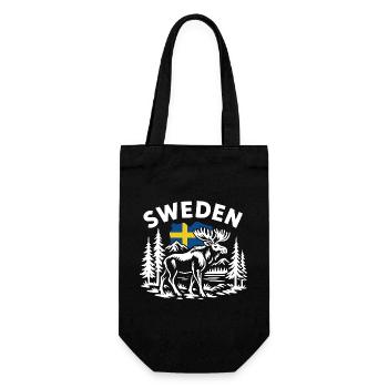 Sweden Elch Silhouette – Skandinavisches Natur  - Geschenkbeutel für Flaschen - Schwarz - Vorne
