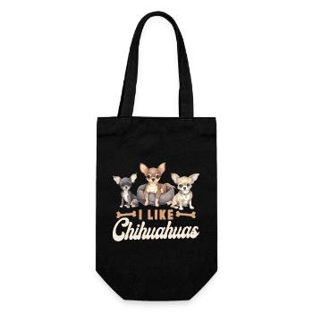 Chihuahua Chihuahueño I Like - Geschenkbeutel für Flaschen - Schwarz - Vorne