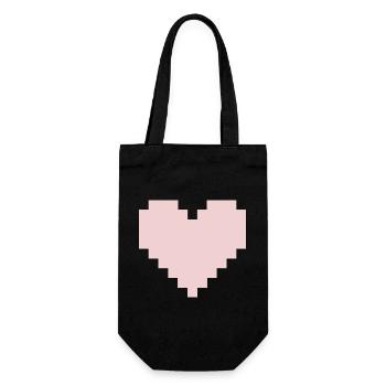 Cœur Rose Pixel - Sac à bouteille - noir - Devant