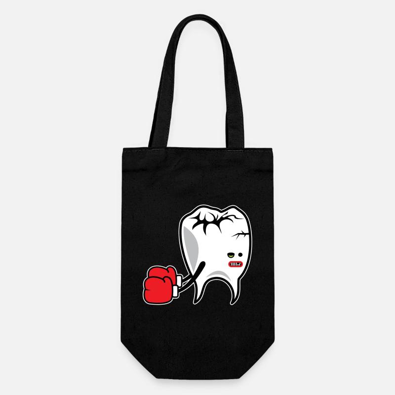 Tooth Boxer K.o. - Geschenkbeutel für Flaschen - Schwarz