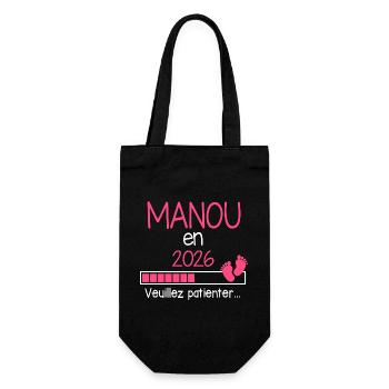 Manou en 2026 Cadeau Annonce Future Grand-Mère - Sac à bouteille - noir - Devant