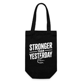 Stronger than Yesterday - Gift Bag for Bottles - black - Front