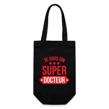 Je suis un super docteur humour rouge - Sac à bouteille - noir - Devant