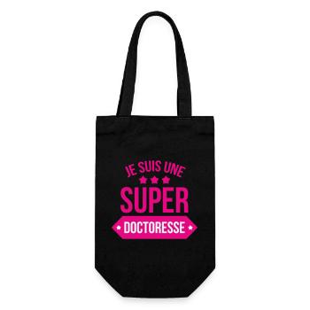 Je suis une super doctoresse humour rose - Sac à bouteille - noir - Devant