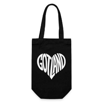 Gotland Heart Lettering - Gift Bag for Bottles - black - Front