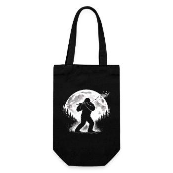 Bigfoot Flute Player - Gift Bag for Bottles - black - Front