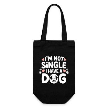 I'm Not Single – I Have a Dog - Geschenkbeutel für Flaschen - Schwarz - Vorne