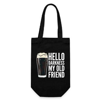 Hello Darkness My Old Friend Trinkt Stout-Bier - Geschenkbeutel für Flaschen - Schwarz - Vorne