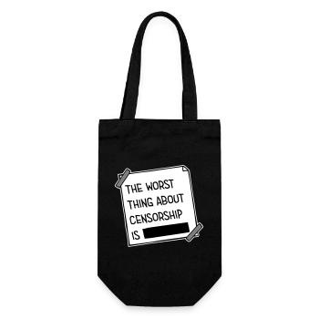 The Worst Thing About Censorship Is Funny Irony - Gift Bag for Bottles - black - Front