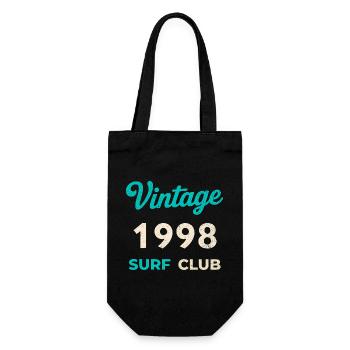 Vintage 1998 Surf Club Retro Geburtsjahr Geschenk - Geschenkbeutel für Flaschen - Schwarz - Vorne