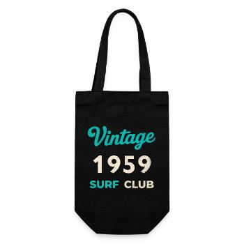 Vintage 1959 Surf Club Retro Geburtsjahr Geschenk - Geschenkbeutel für Flaschen - Schwarz - Vorne