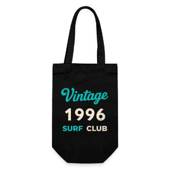 Vintage 1996 Surf Club Retro Geburtsjahr Geschenk - Geschenkbeutel für Flaschen - Schwarz - Vorne