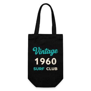 Vintage 1960 Surf Club Retro Geburtsjahr Geschenk - Geschenkbeutel für Flaschen - Schwarz - Vorne