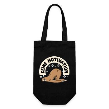 Lustiges Faultier T-Shirt – Keine Motivation  - Geschenkbeutel für Flaschen - Schwarz - Vorne