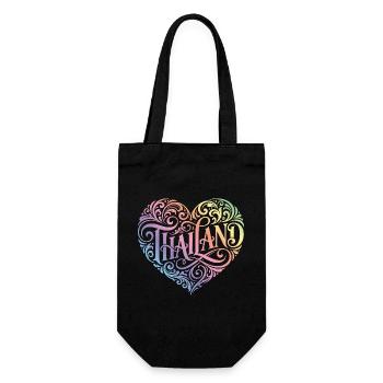 Thailand Heart Colorful - Gift Bag for Bottles - black - Front