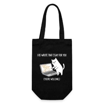 Code cat explains tasks - Gift Bag for Bottles - black - Front