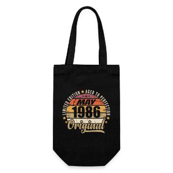 Vintage Design Mai 1986 Limitierte Ausgabe Mai 1986 - Geschenkbeutel für Flaschen - Schwarz - Vorne
