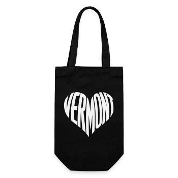 Vermont, USA Typographie du cœur - Sac à bouteille - noir - Devant