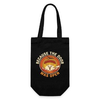Skydiving Humor Because Door Was Open - Gift Bag for Bottles - black - Front