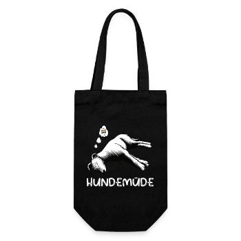 Hundemüde Irischer Wolfshund Wolfshundbesitzer - Geschenkbeutel für Flaschen - Schwarz - Vorne