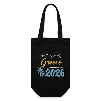 Greece 2026 - Geschenkbeutel für Flaschen - Schwarz - Vorne
