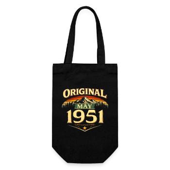 75th Birthday Gift Original May 1951 - Gift Bag for Bottles - black - Front