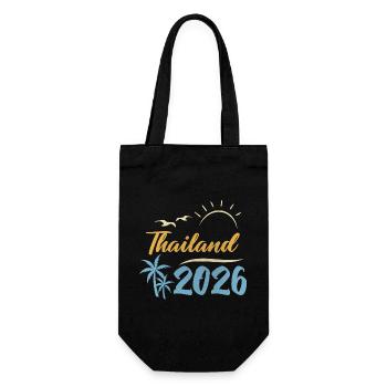 Thailand 2026 - Geschenkbeutel für Flaschen - Schwarz - Vorne