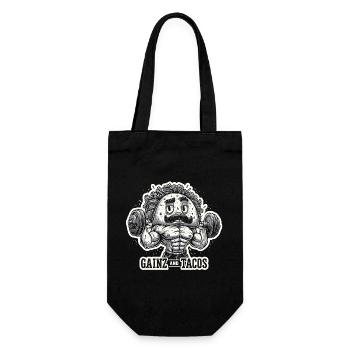 Gains and Tacos Avocado - Geschenkbeutel für Flaschen - Schwarz - Vorne